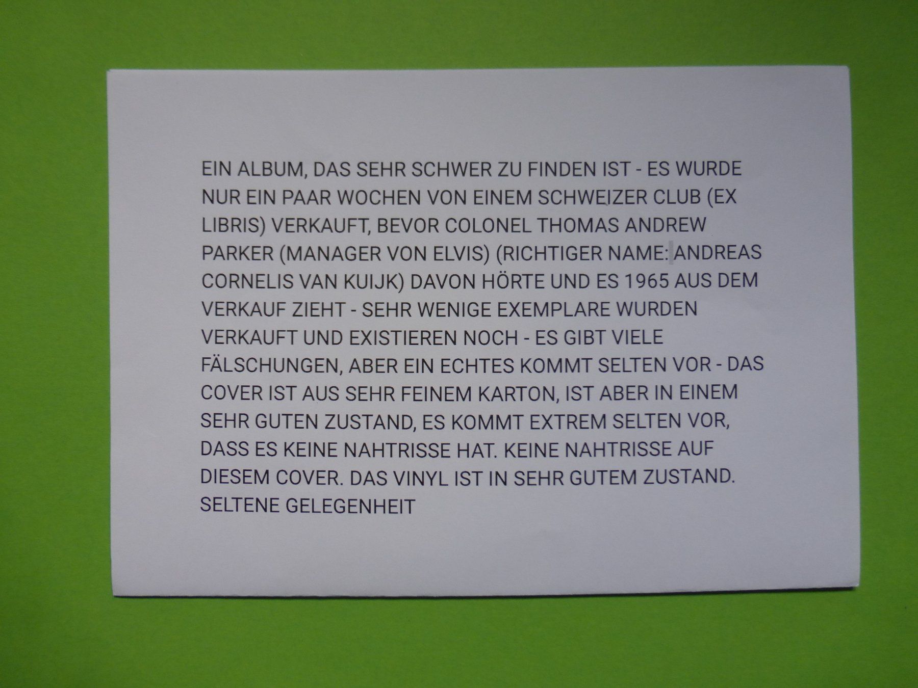 Dischi in vinile: Elvis Presley – Golden Boy – Usato da Zürich venduto da Swiss57 4