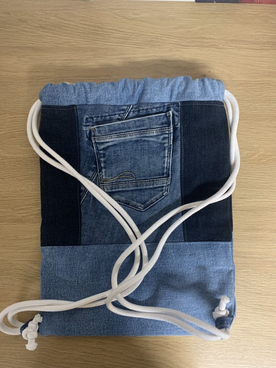 Borse: Upcycling Turnbeutel geschneidert Jeans Rucksack, Kitchener – Nuovo (secondo la descrizione) da Aarau venduto da REVIVI 3