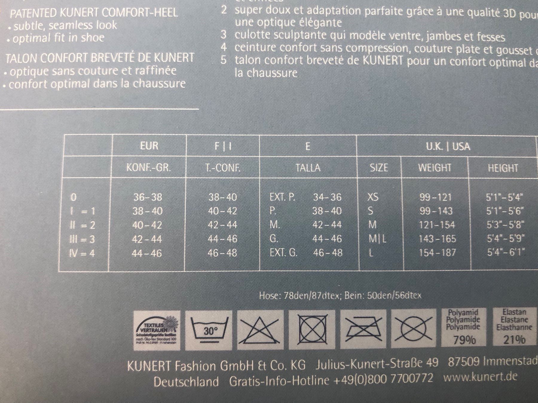 Kunert Strümpfe & Strumpfhosen: Strumpfhose Kunert 40 Stützkl. 2/ 28 Fr – Neu und originalverpackt aus Zumikon von DamenFashionShop 7