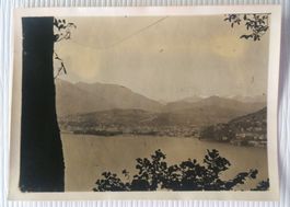 2 Fotos Blick von Pugerna und vom See auf Lugano TI, 1926/28