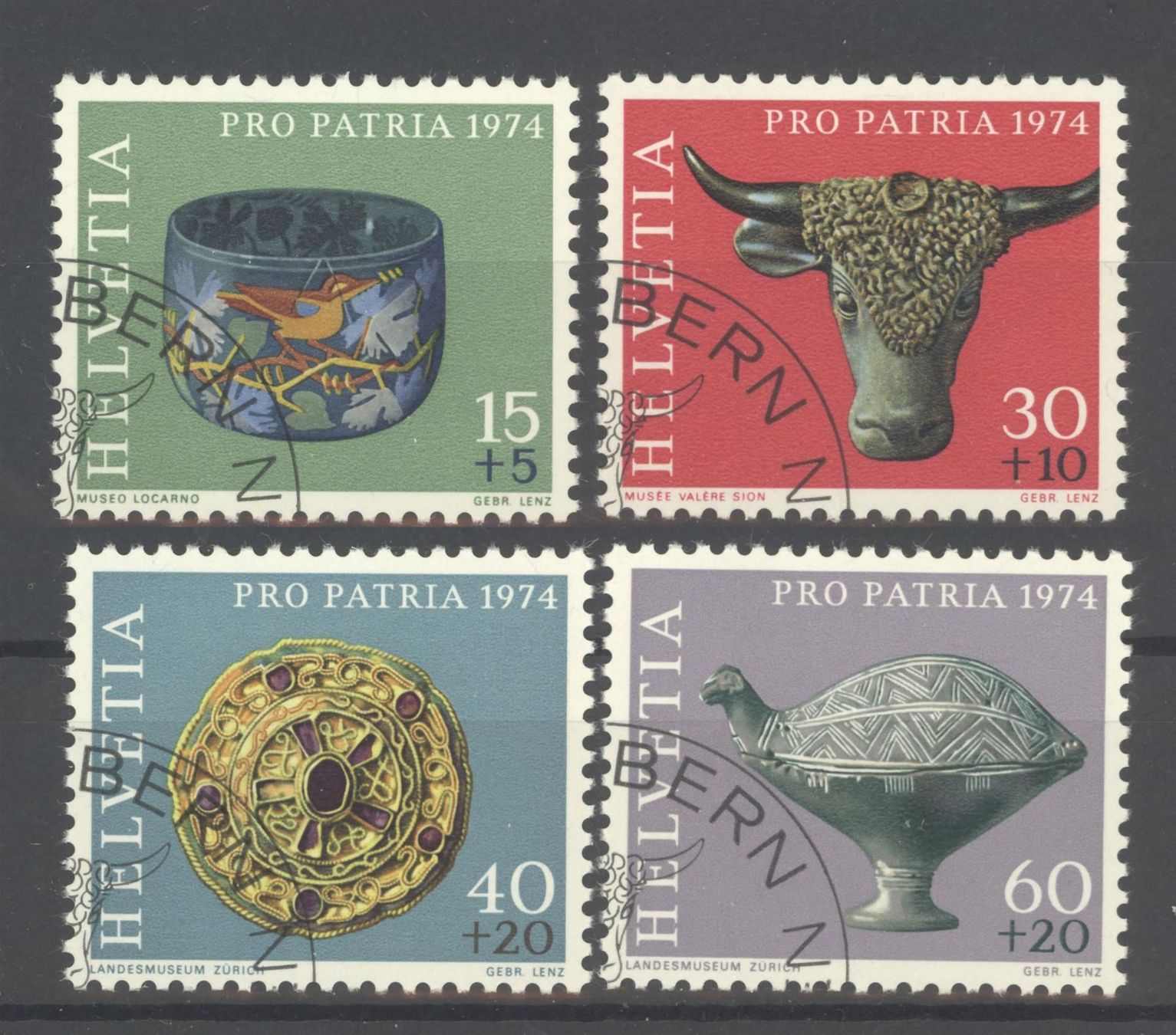 Tutti i francobolli: Pro Patria, 1974, ET, gummiert – Usato da Willisau venduto da Vollstempel