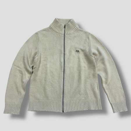 Thomas Burberry cream vintage knitted jacket 90s strickjacke