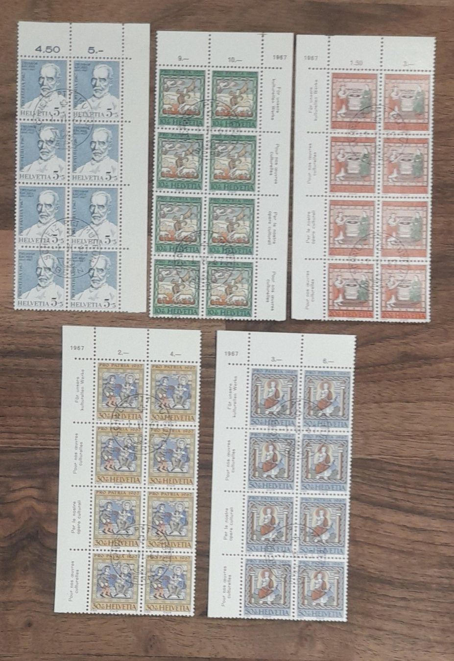 Tutti i francobolli: Pro Patria 1967 b133-b137 gestempelt – Usato da Balgach venduto da SIMEON27