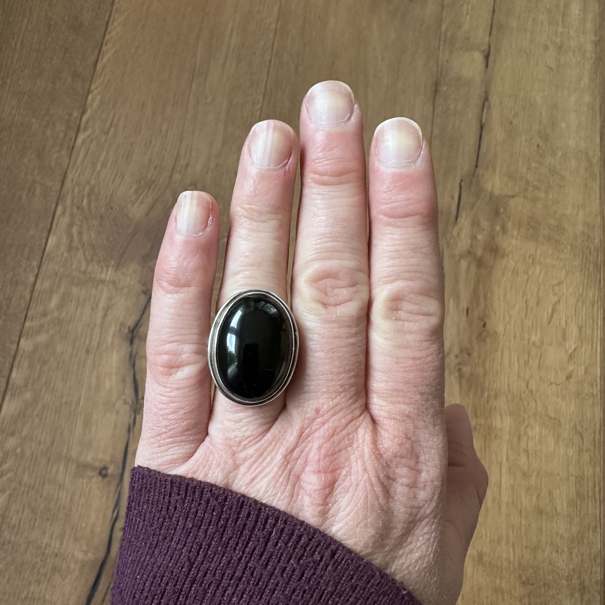 Anelli: Grosser Ring silber Stein Onyx – Usato da Sax venduto da kaulquappe01 5