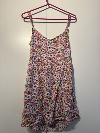 Kleid Blumenmuster Pink Grösse S