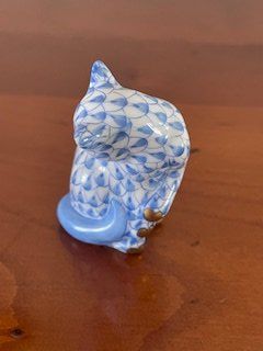 Herend Statuette: Katze Porzellanfigur Herend hellblau – Usato da Muri b. Bern venduto da dan_ss82 2