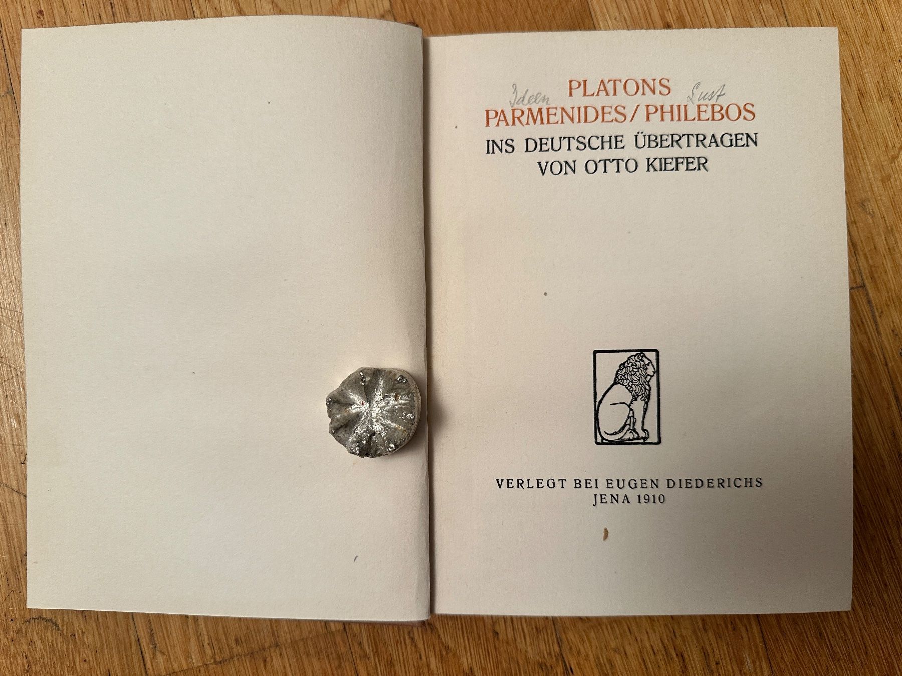 Libri: Platon: Parmenides / Philebos. 1910 – Usato da Zürich venduto da allp 1