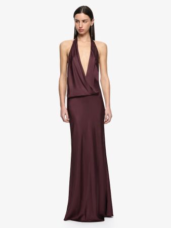 BEC + BRIDGE MAXI DRESS AUBERGINE - 36