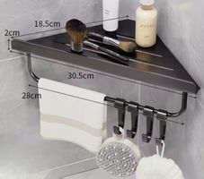 Eckregal Dusche Aluminium mattschwarz mit Handtuchhalter neu