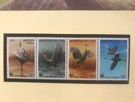 WWF Korea 1988 Satz Weissnackenkranich postfrisch 4er-Str.