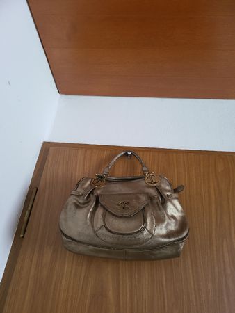 Sac Just Cavalli vintage en cuir véritable doré ✨