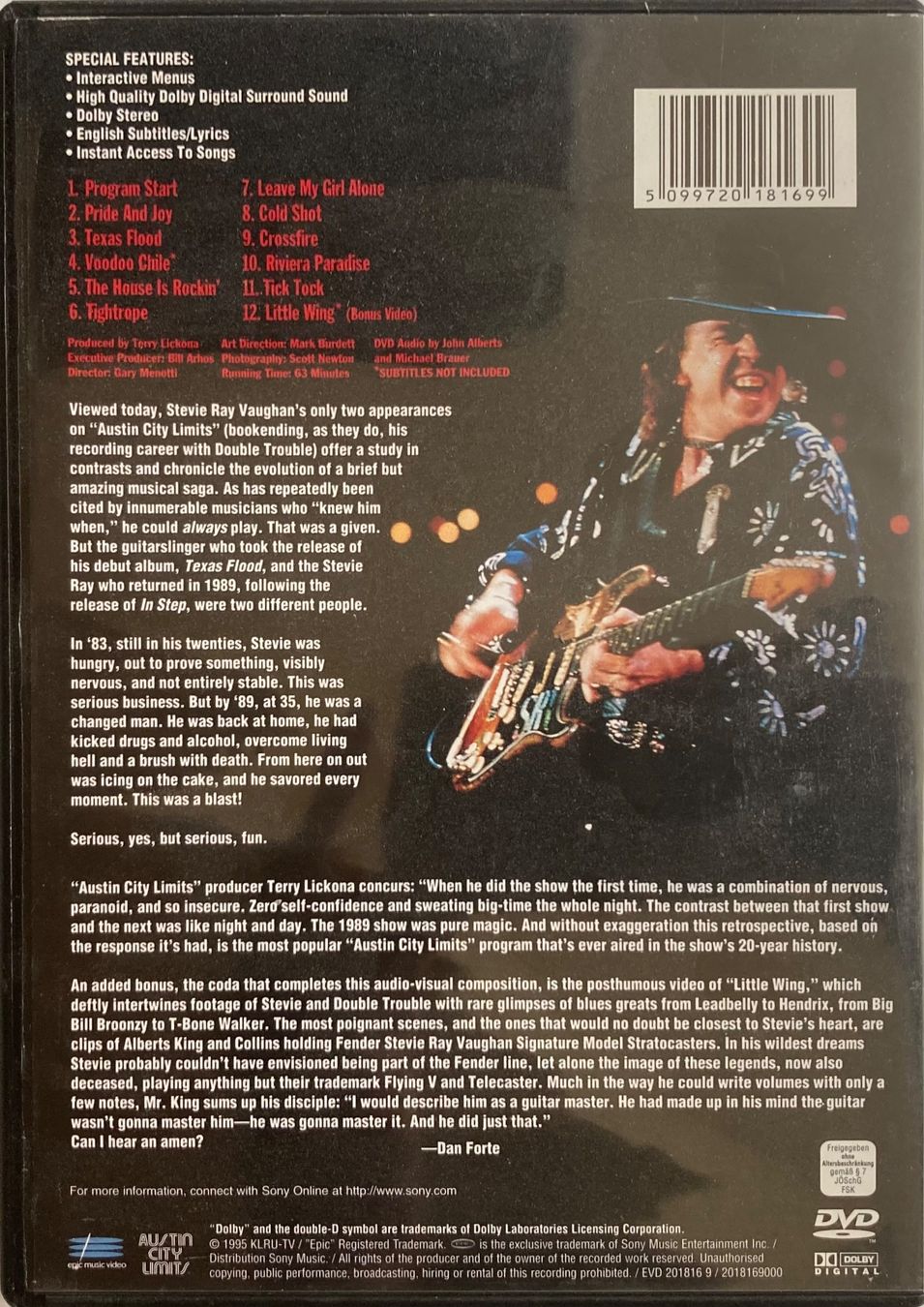 Alle DVDs: STEVIE RAY VAUGHAN AND DOUBLE TROUBLE - LIVE FROM AUSTIN, TE – Gebraucht aus Poliez-Pittet von Newtown-Records 1