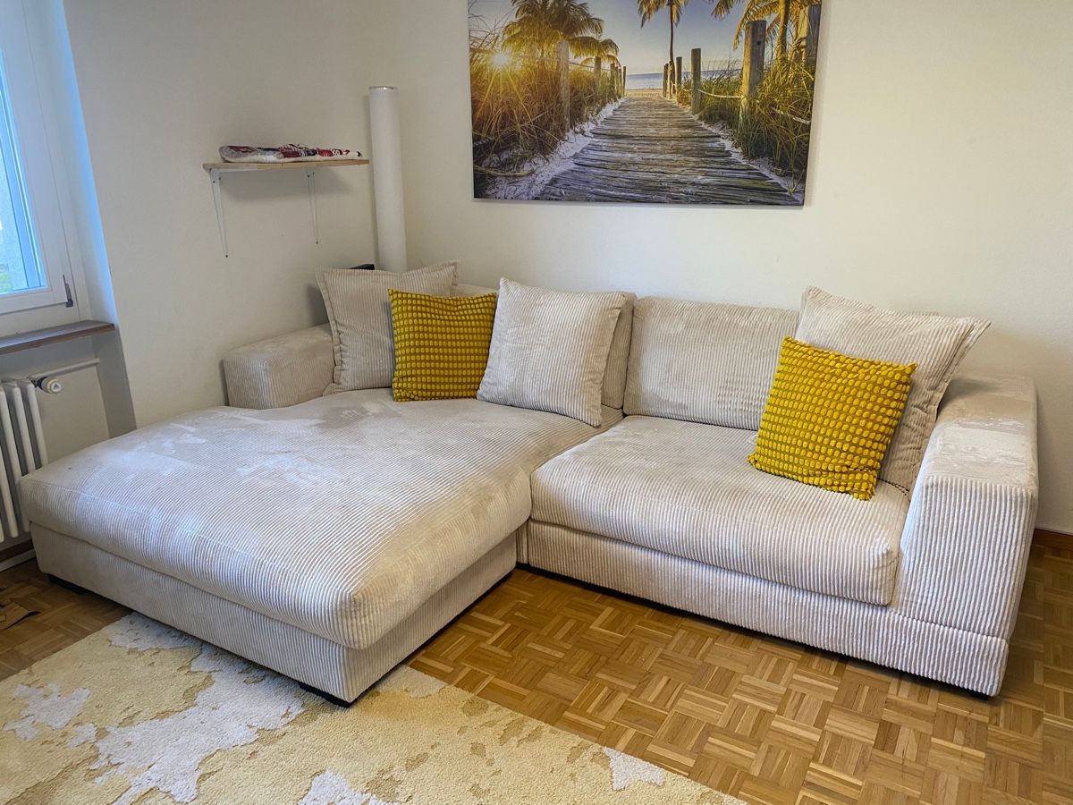 Divani: Ecksofa Sunny, Cord-Stoff cream – Usato da Uster venduto da nicole.sapienza