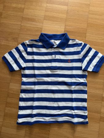 H&M Polo-Shirt, Gr. 110/116, blau-weiss gestreift, Top!