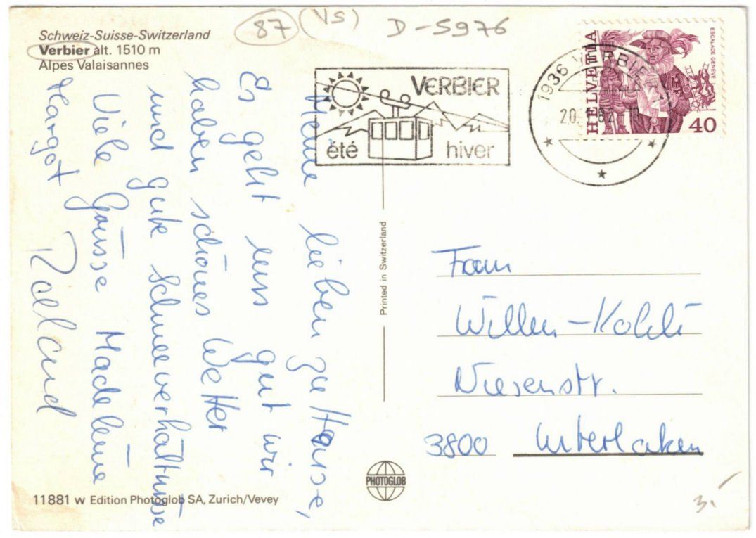 Cartoline postali: Verbier - 4 Bild AK – Usato da Binningen venduto da Mountainrider 1
