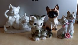4 Katzenfiguren, Vintage-Stil, Deko, für Sammler