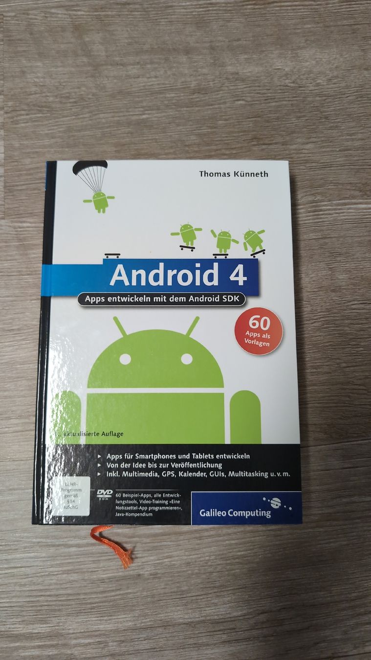 Bücher: Android 4 - Apps entwickeln - Buch mit DVD - Top Preis! – Gebraucht aus Aadorf von Globi81