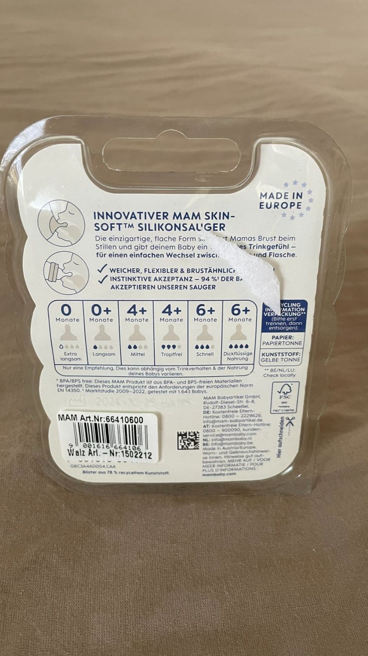 Mam Baby-Mahlzeiten: MAM Sauger Grösse 1 – Neu und originalverpackt aus Kloten von schunksz 1