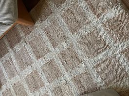 Indischer Teppich, Naturfaser (Hanf) – Fast Neu!