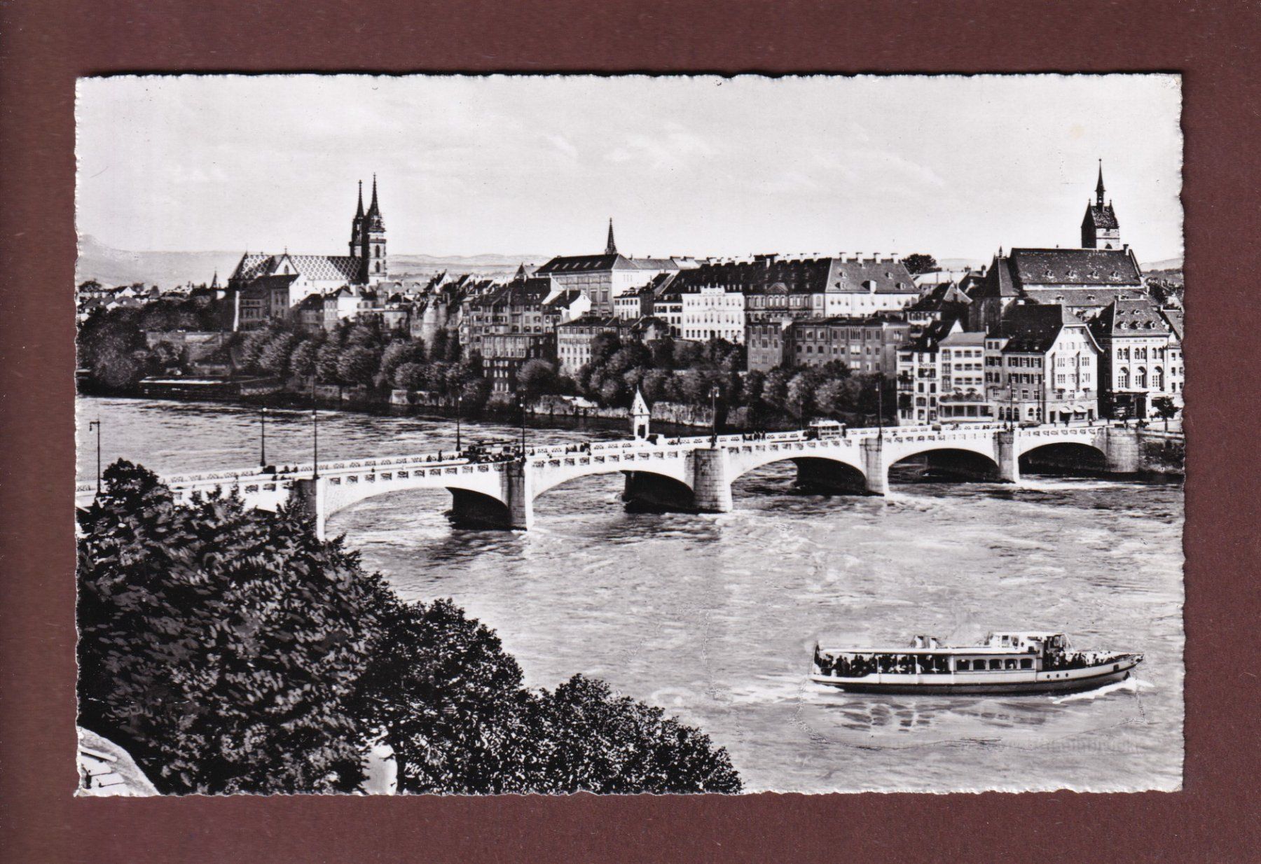 Cartoline postali: BASEL - Mittlere Rheinbrücke – Usato da Pully venduto da nicecards-shop