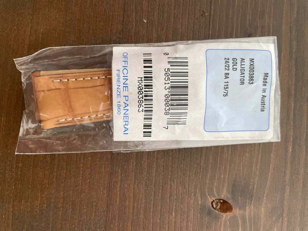 ORIGINAL PANERAI NUBUK KROKO ARMBAND in OVP 24 22 Kaufen auf