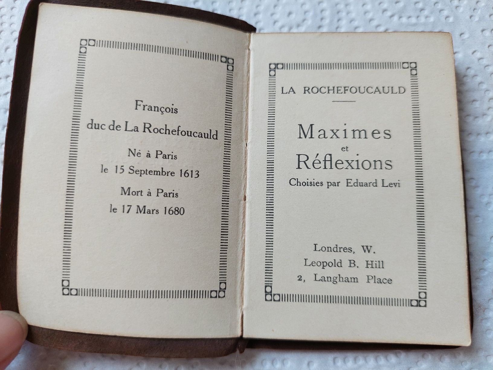 Bücher: Livre Miniature Vintage - La Rochefoucauld "Maximes" – Gebraucht aus Yverdon-les-Bains von pri_x6j6