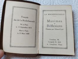 Livre Miniature Vintage - La Rochefoucauld "Maximes"