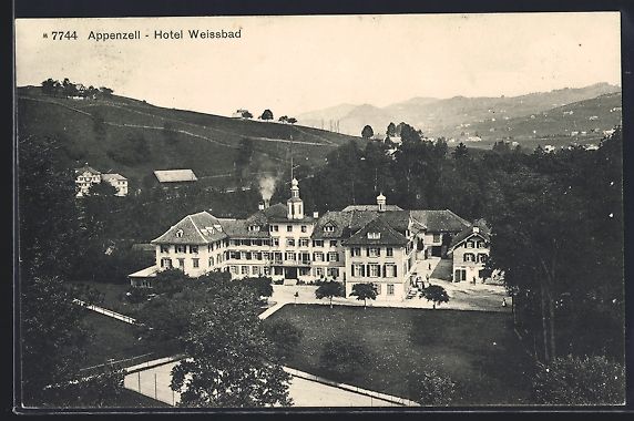 Cartoline postali: Appenzell, Blick auf das Hotel Weissbad – Usato da Berlin venduto da bartko-reher