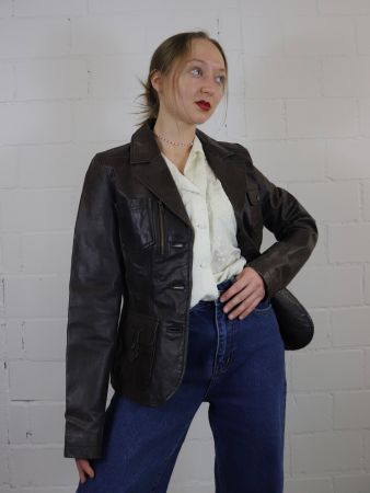Vintage Lederjacke | S