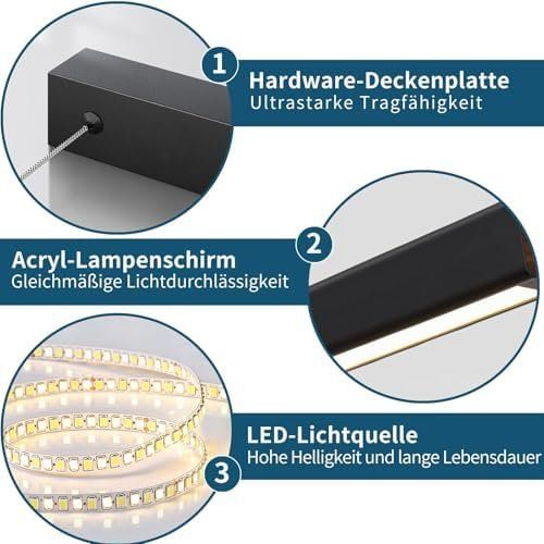 Kronleuchter & Deckenlampen: Moderne LED Hängeleuchte 80cm Pendelleuchte Dimmbar 10 – Neu und originalverpackt aus Hundwil von tec_mm27 3