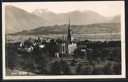 AK Uznach, Blick zur Kirche, 1929