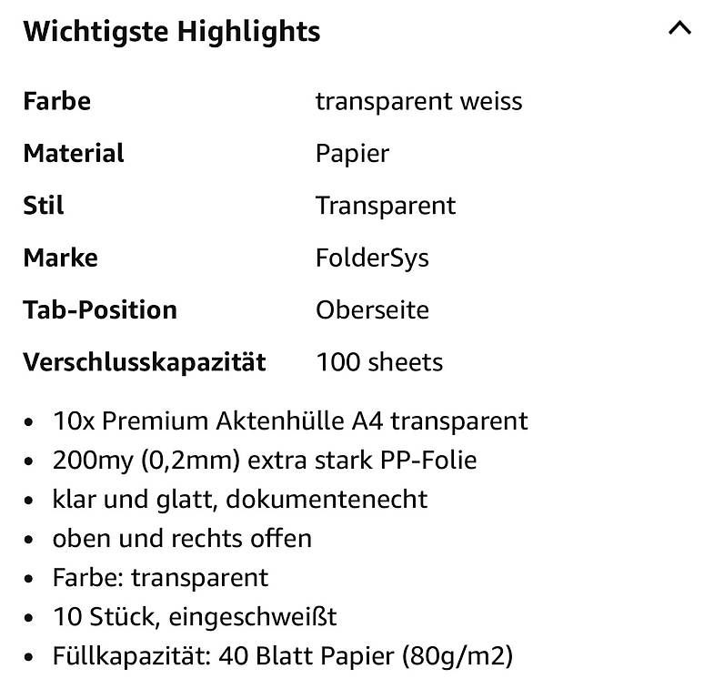 Lackretusche & Schutzfolien: 10 Pack A4 Aktenhülle,,Sichthülle – Neu und originalverpackt aus Necker von liq24 3