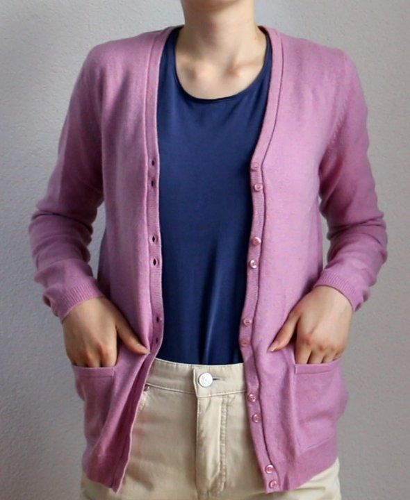 Giacche: Hell violette Strickjacke aus 100% Kaschmir Gr.S – Usato da Luzern venduto da Simona15 1