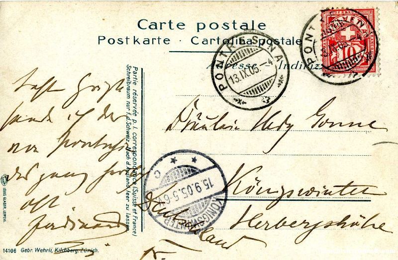 Cartoline postali: Oberengadin - Litho + 1905 – Usato da Emmenbrücke venduto da teestube 1
