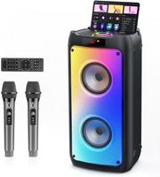 Karaoke Anlage Mikrofon Bluetooth RGB Licht tragbar