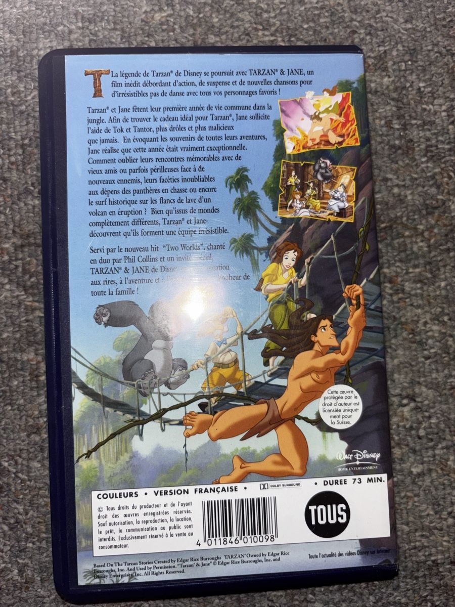 Toutes les VHS: Tarzan et Jane VHS Disney - Classique en cassette – D'occasion à La Chaux-de-Fonds par lea_77ly 2