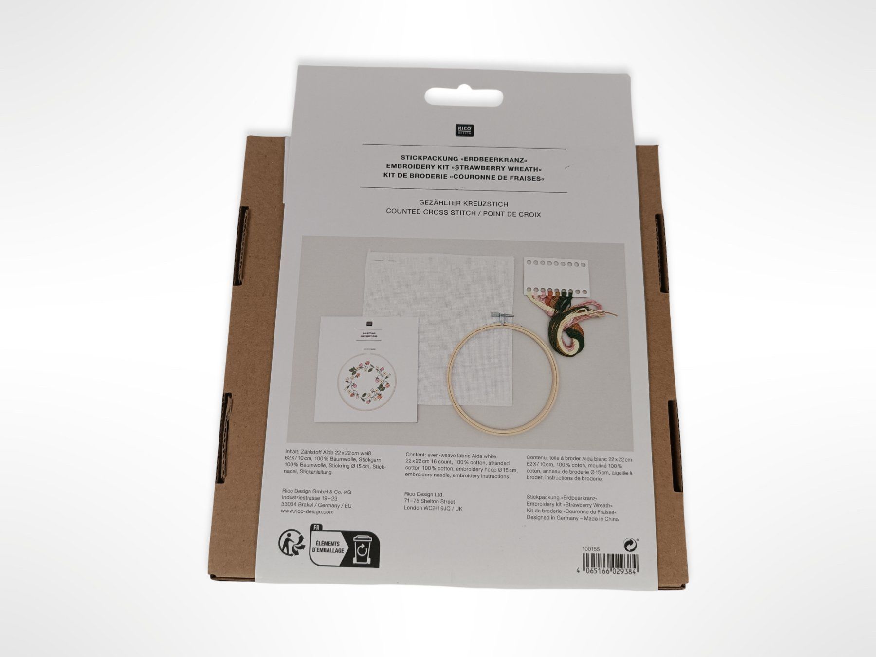 Cerchi da ricamo: RICO DESIGN Stickpackung Erdbeerkranz – Nuovo (secondo la descrizione) da Suhr venduto da Restwert_Suhr 3