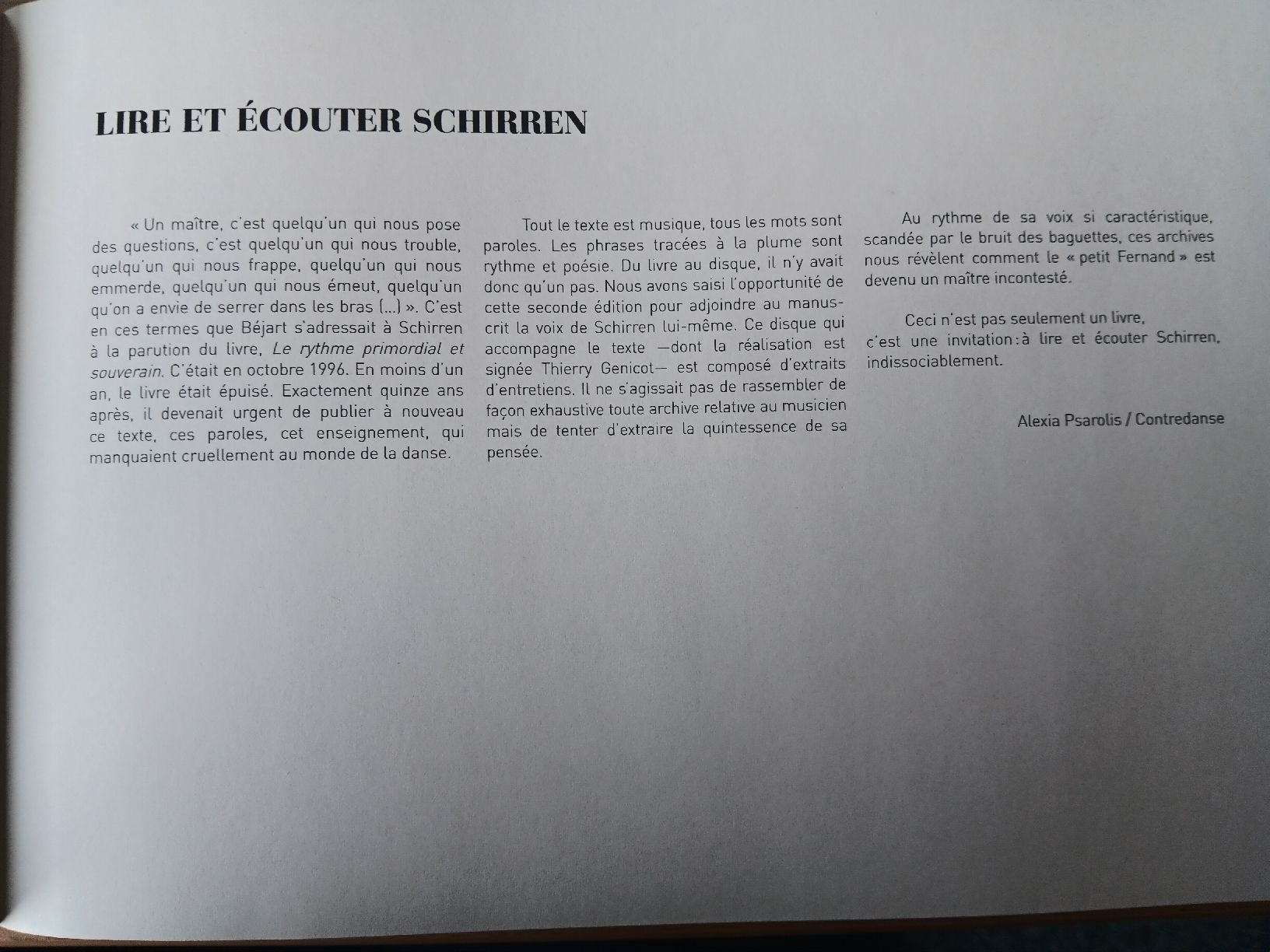 Bücher: Schirren le rythme primordial et souverain – Gebraucht aus Lausanne von Grabock 5