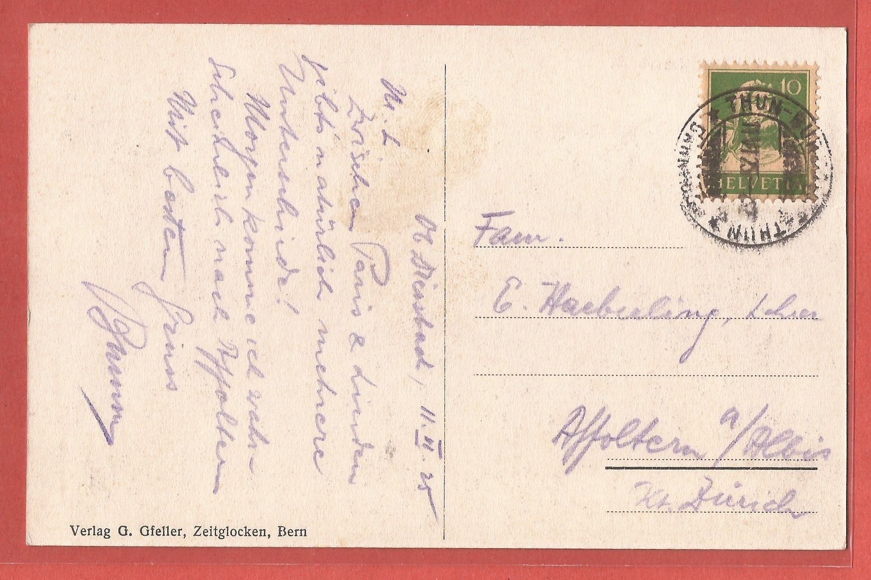 Cartoline postali: Linden bei Oberdiessbach - 1925 – Usato da Fislisbach venduto da Porano 1
