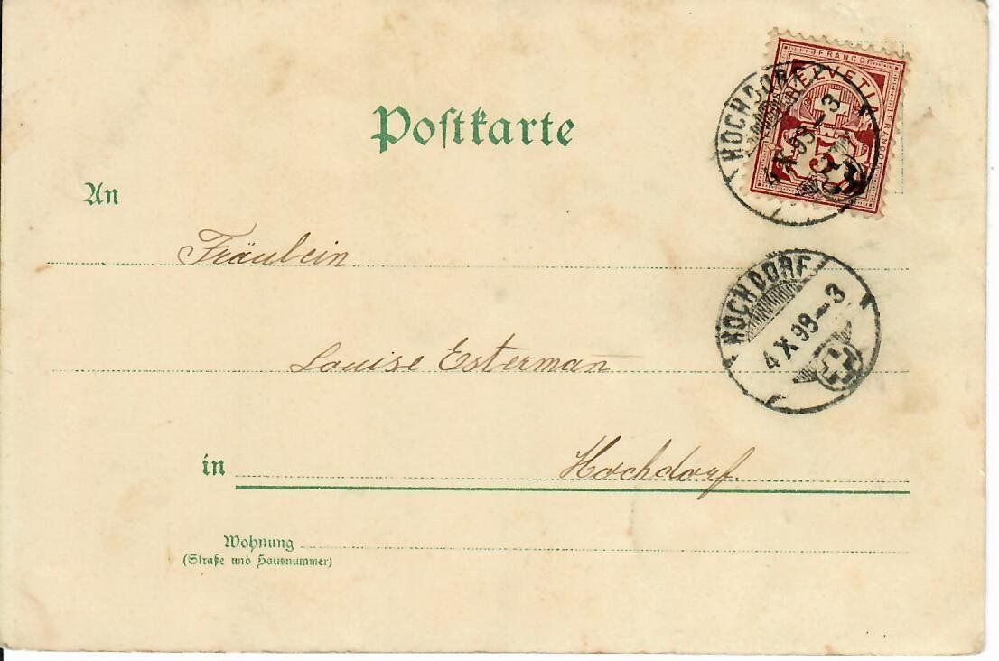Cartoline postali: Gruss von der Landparthie 1898 – Usato da Hochdorf venduto da Ziegel-16 1