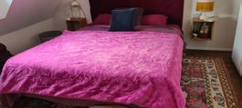 Pink heavy weight faux fur blanket from Apparis