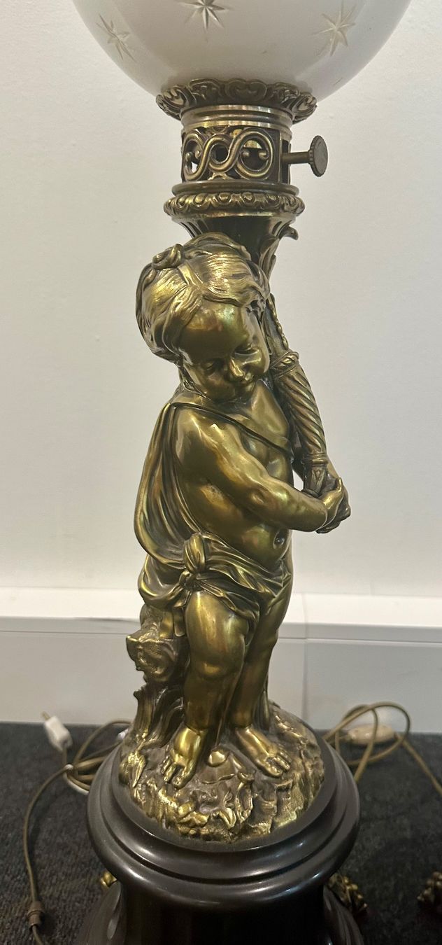 Lampade: Antikes Puten-Tischlampenpaar – Usato da Basel venduto da artthings4you 5