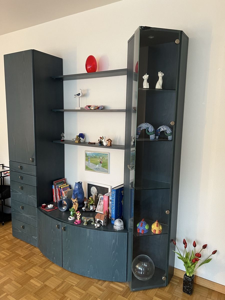Wohnwand mit Vitrine und Schubladen gebraucht (Gebraucht) in Luzern für CHF 200 – nur Abholung auf Ricardo kaufen