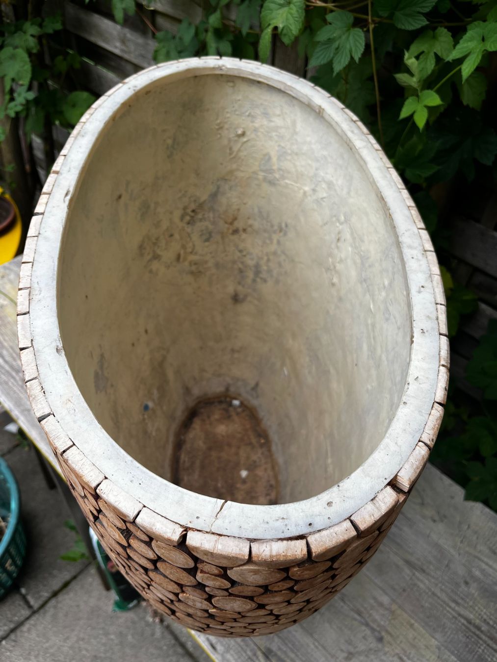 Vasi per fiori: Wunderbarer Übertopf Blumentopf Holzoptik XL Höhe 60cm – Usato da Zürich venduto da Allrounders 9
