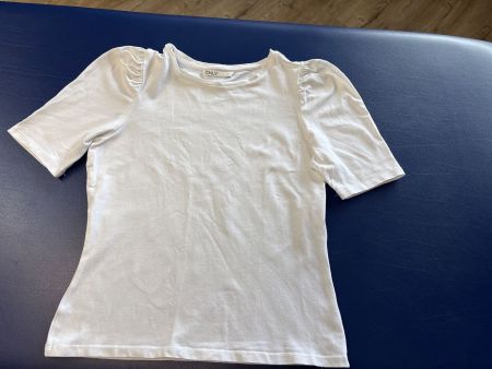 T-Shirt, weiss, Damen, 36/S, mit Plüschärmeln