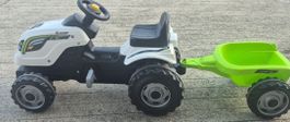 Kindertraktor mit Anhänger weiss/grün gebraucht