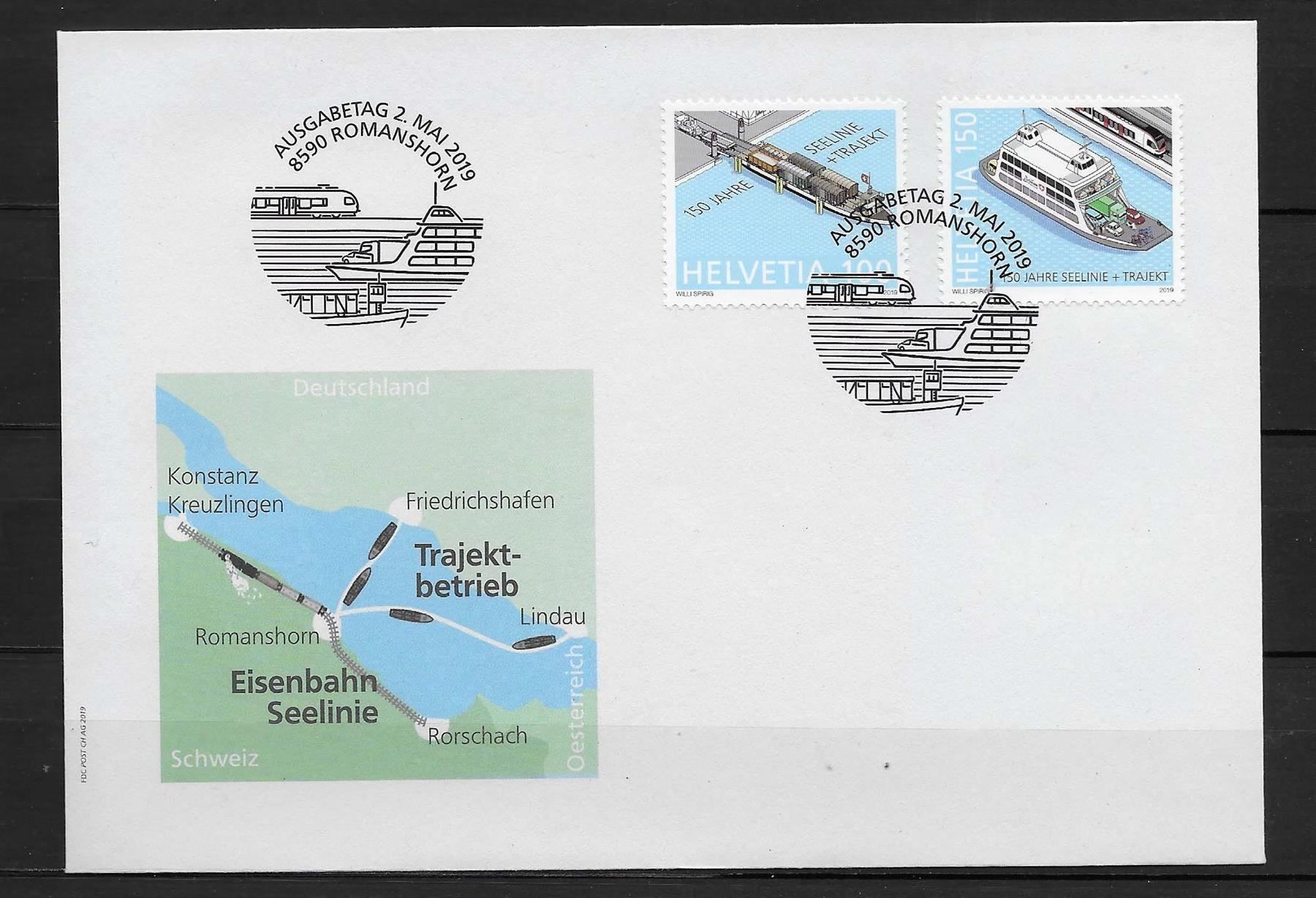 Tutti i francobolli: F1739 - FDC 150 ans ligne de mer – Usato da Trélex venduto da Phil_Albert