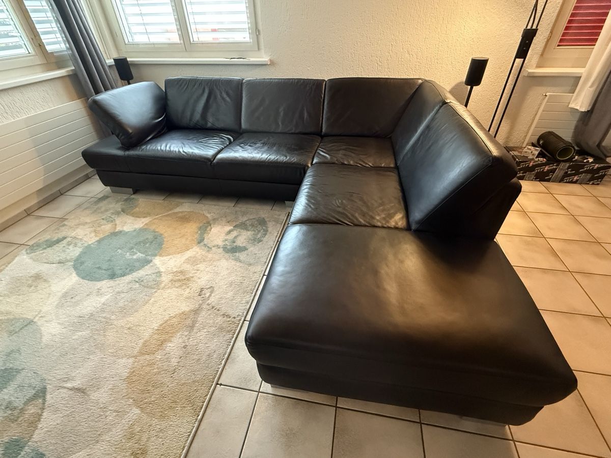 Divani: Ecksofa Leder schwarz gebraucht – Usato da Kriens venduto da wurstkaese 3