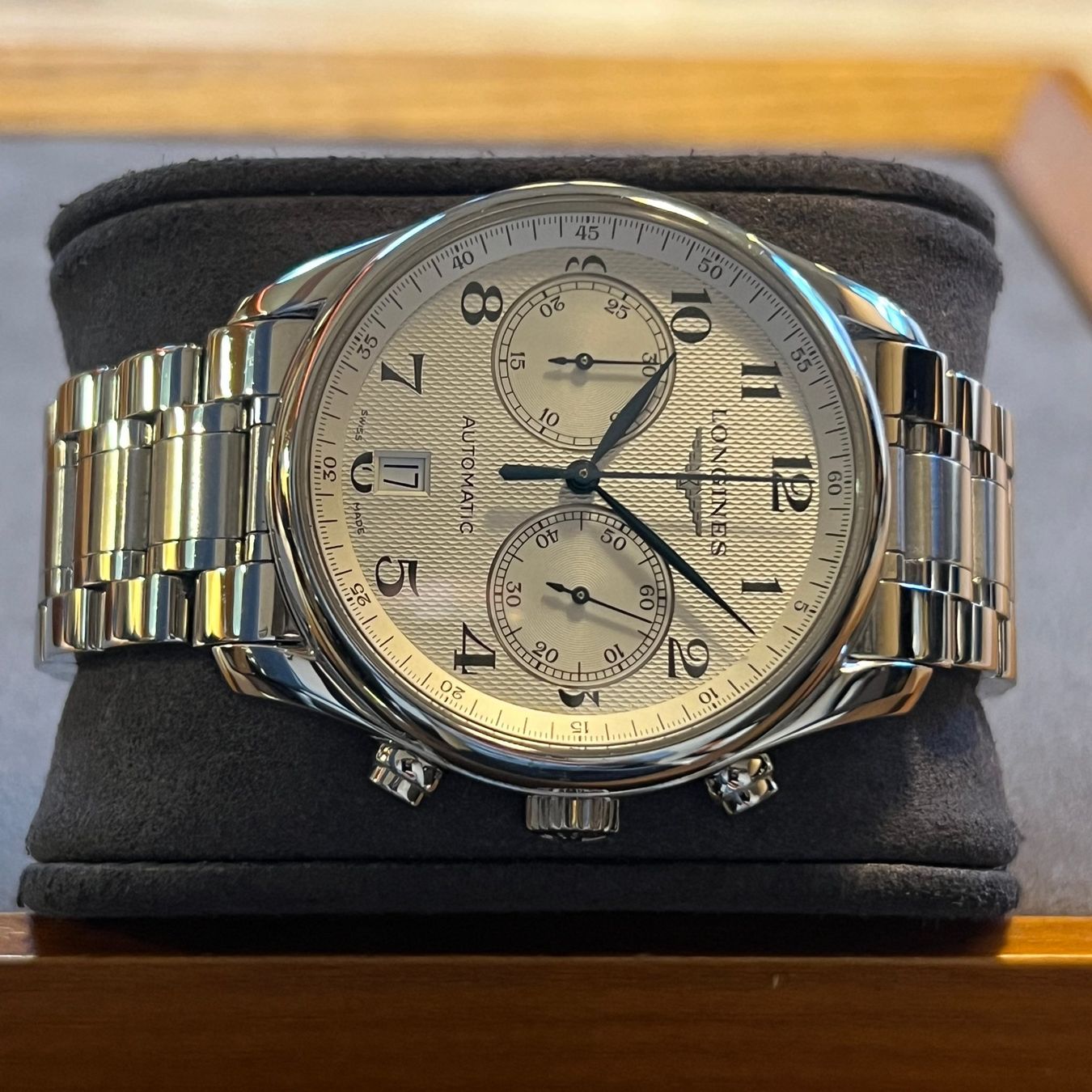 Longines Uhren: Longines Master Collection Chronograph Automatic Silver Dial – Gebraucht aus Carouge GE von Watchaser 6