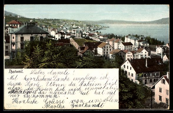 Ansichtskarten: AK Thalweil, Teilansicht mit See – Gebraucht aus Berlin von bartko-reher